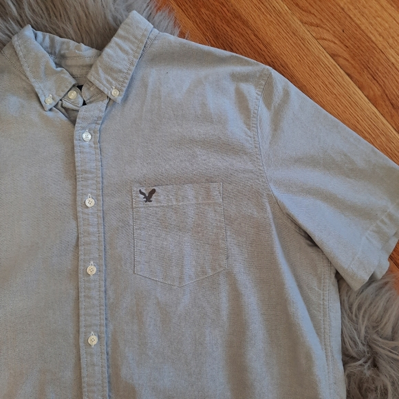 Tall American Eagle Button Down Short Sleeve Shirt - Picture 2 of 9